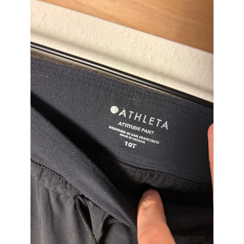 Athleta Attitude Pant Black Ruched Joggers Womens Size 10T Tall Athleisure - Picture 2 of 3